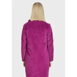 Coats*OAKWOOD Cyber Mauve - Fake Fur Long Coat