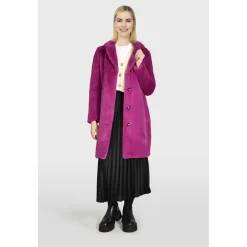 Coats*OAKWOOD Cyber Mauve - Fake Fur Long Coat