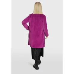 Coats*OAKWOOD Cyber Mauve - Fake Fur Long Coat