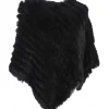 Accessories*OAKWOOD Davos Black - Real Fur Poncho