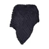 Accessories*OAKWOOD Davos Dark Blue - Real Fur Poncho