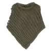 Accessories*OAKWOOD Davos Khaki - Real Fur Poncho