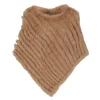 Accessories*OAKWOOD Davos Toffee - Real Fur Poncho