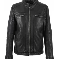 Jackets*OAKWOOD Drink Black - Leather Jacket With Removable Hood