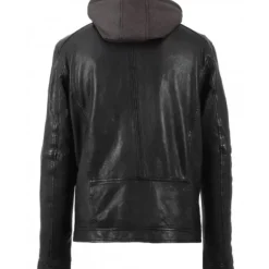 Jackets*OAKWOOD Drink Black - Leather Jacket With Removable Hood