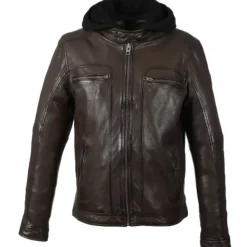 Jackets*OAKWOOD Drink Chocolate- Leather Jacket With Removable Hood