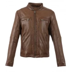 Jackets*OAKWOOD Drink Tan - Leather Jacket With Removable Hood