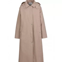 Coats*OAKWOOD Earth Beige - Longline Raincoat With Removable Hood