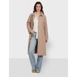 Coats*OAKWOOD Earth Beige - Longline Raincoat With Removable Hood