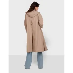 Coats*OAKWOOD Earth Beige - Longline Raincoat With Removable Hood