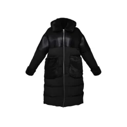 Coats*OAKWOOD Ella Black - Fake Fur / Nylon Long Coat