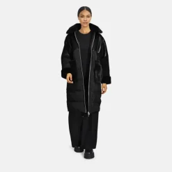Coats*OAKWOOD Ella Black - Fake Fur / Nylon Long Coat