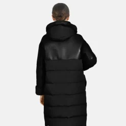 Coats*OAKWOOD Ella Black - Fake Fur / Nylon Long Coat