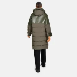 Coats*OAKWOOD Ella Kaki - Fake Fur / Nylon Long Coat