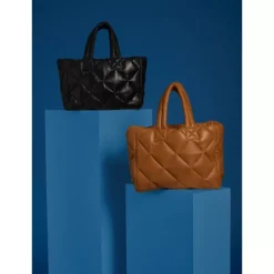 Accessories*OAKWOOD Except Dark Yellow - Small Padded Genuine Leather Shopping Bag