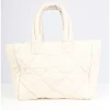 Accessories*OAKWOOD Except Eggshell- Small Padded Genuine Leather Shopping Bag