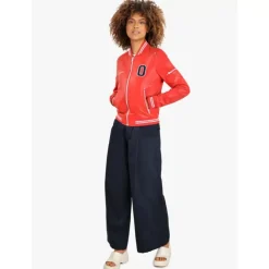 Biker Jackets*OAKWOOD Flirt Dark Red - Genuine Leather Varsity Jacket