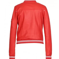 Biker Jackets*OAKWOOD Flirt Dark Red - Genuine Leather Varsity Jacket