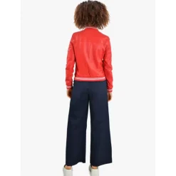 Biker Jackets*OAKWOOD Flirt Dark Red - Genuine Leather Varsity Jacket