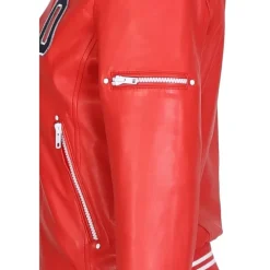 Biker Jackets*OAKWOOD Flirt Dark Red - Genuine Leather Varsity Jacket