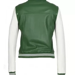Biker Jackets*OAKWOOD Flirt Emerald- Genuine Leather Bi Color Varsity Jacket