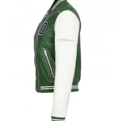 Biker Jackets*OAKWOOD Flirt Emerald- Genuine Leather Bi Color Varsity Jacket