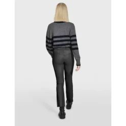 Trousers*OAKWOOD Freya Black - Stretch Trouser Genuine Leather