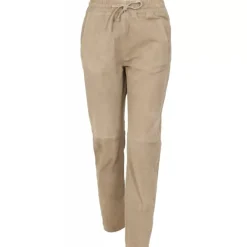 Trousers*OAKWOOD Gift Beige - Genuine Suede Leather Jogpants
