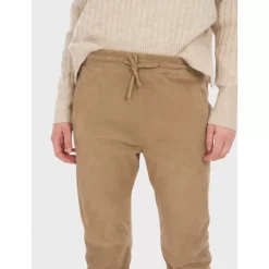 Trousers*OAKWOOD Gift Beige - Genuine Suede Leather Jogpants
