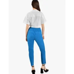 Trousers*OAKWOOD Gift Bleu - Genuine Suede Leather Jogpants