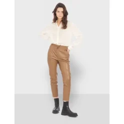 Trousers*OAKWOOD Gift Coffee- Genuine Leather Jogpants