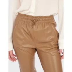 Trousers*OAKWOOD Gift Coffee- Genuine Leather Jogpants