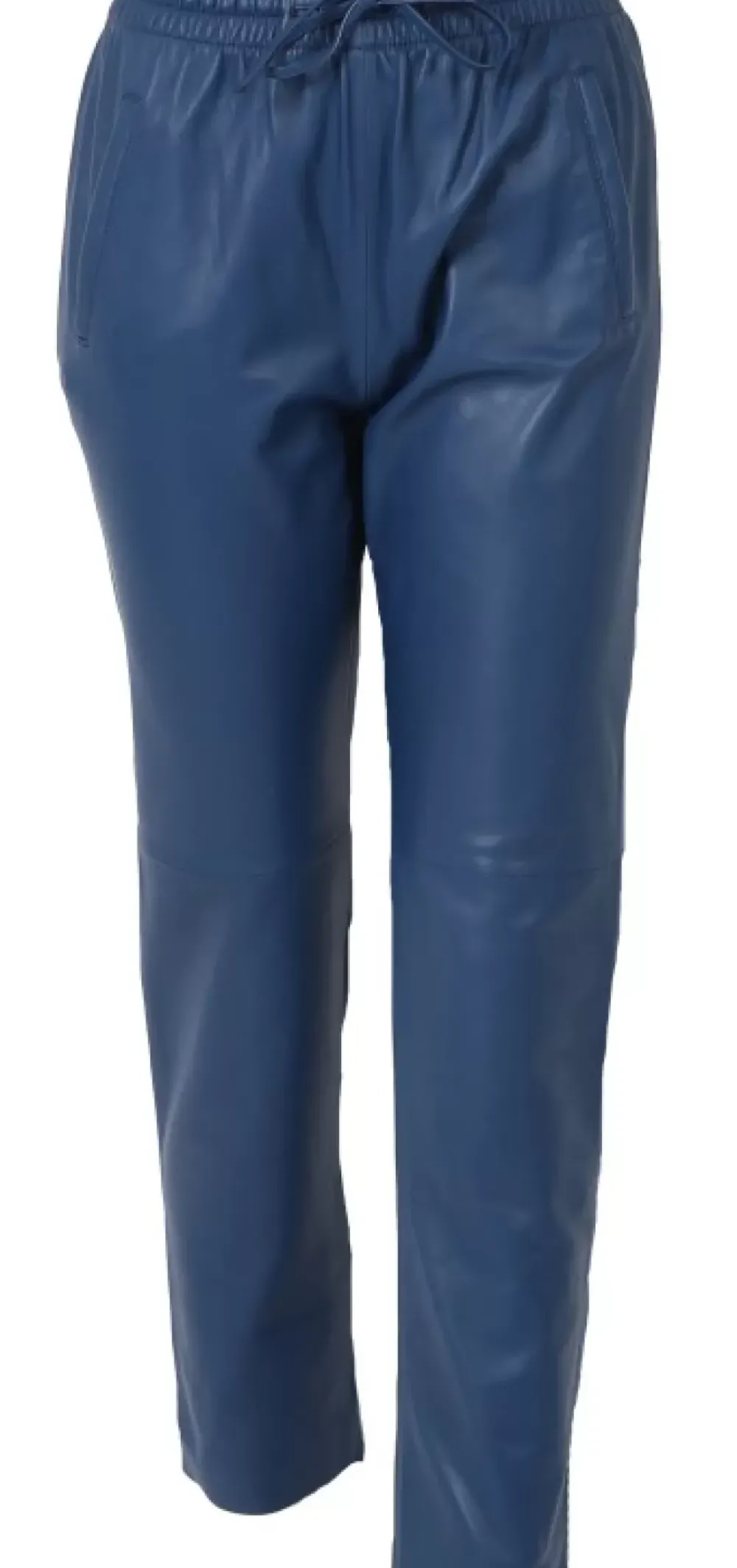 Trousers*OAKWOOD Gift Dark Blue - Genuine Leather Jogpants