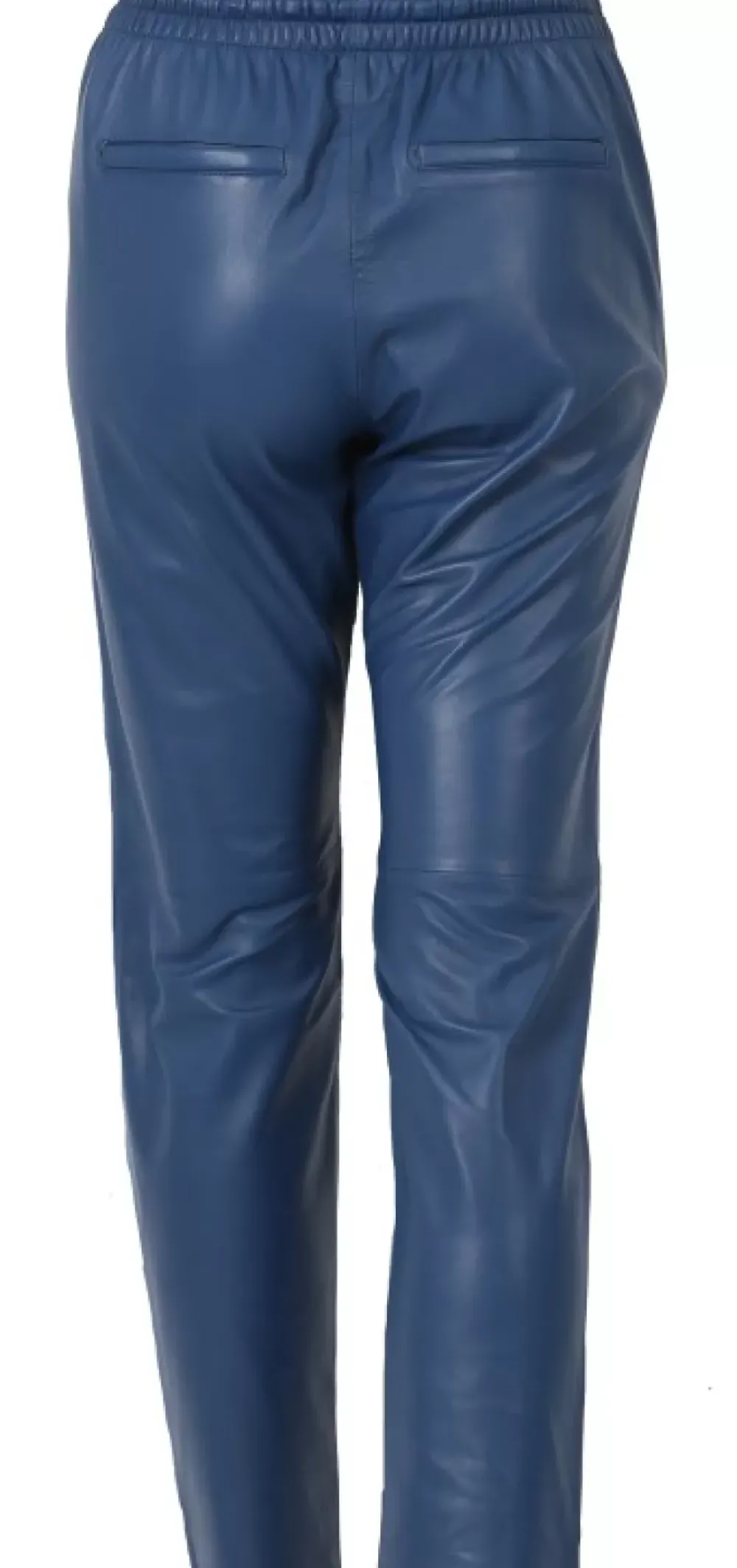 Trousers*OAKWOOD Gift Dark Blue - Genuine Leather Jogpants