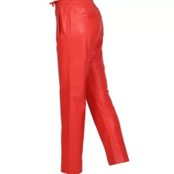 Trousers*OAKWOOD Gift Dark Red - Genuine Leather Jogpants