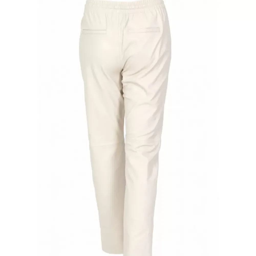 Trousers*OAKWOOD Gift Eggshell - Genuine Leather Jogpants