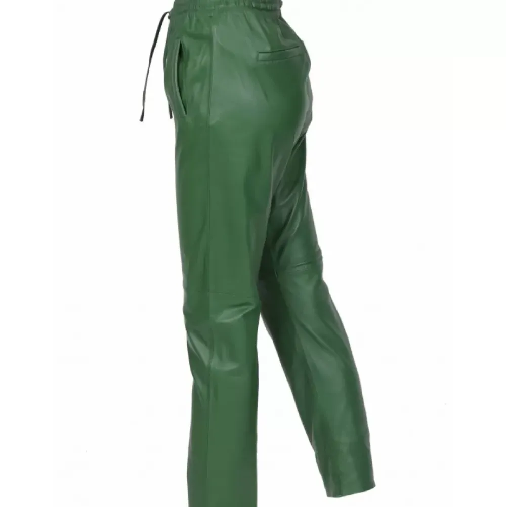 Trousers*OAKWOOD Gift Emerald- Genuine Leather Jogpants