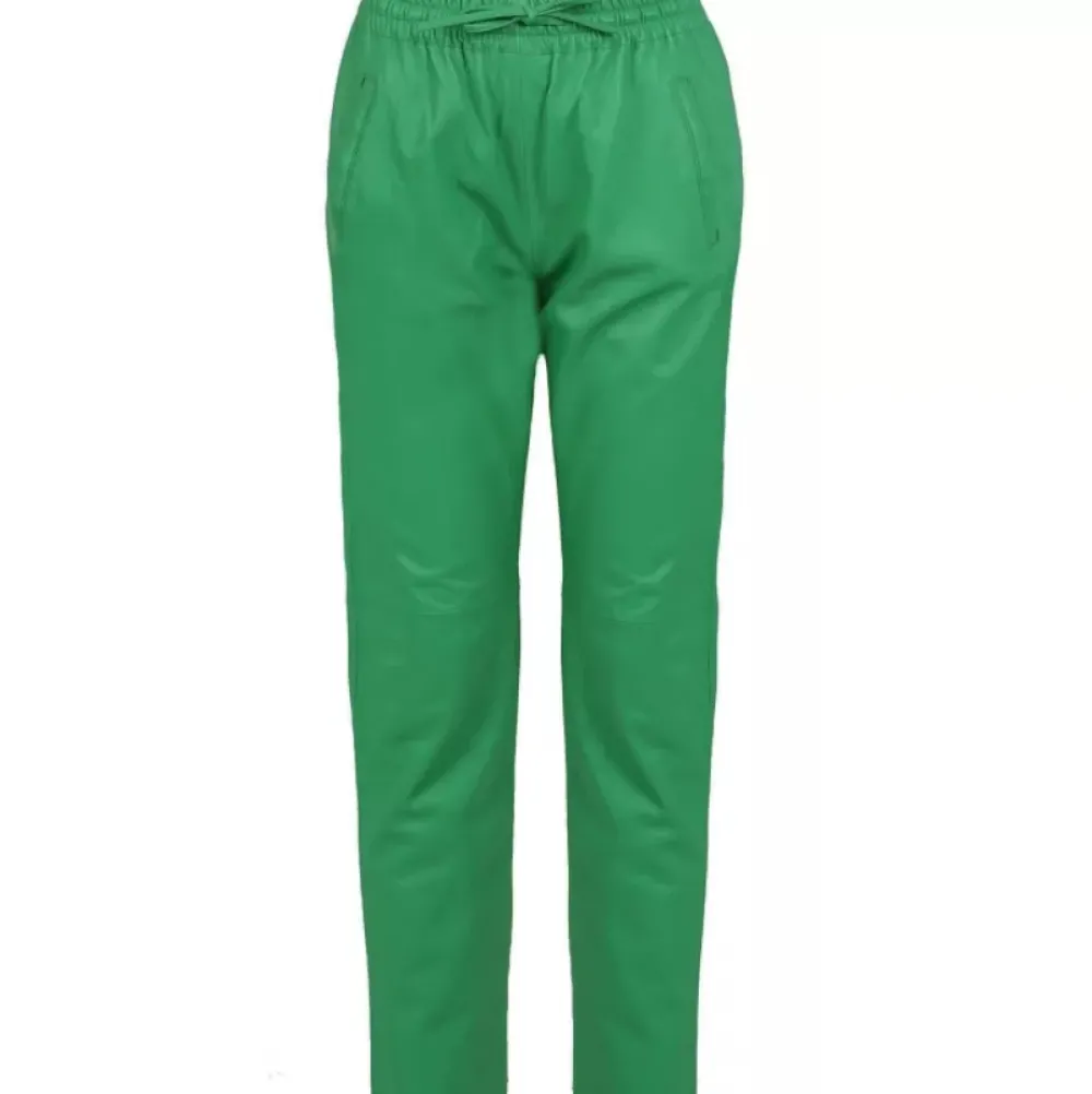 Trousers*OAKWOOD Gift Green - Genuine Leather Jogpants