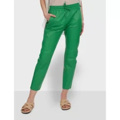 Trousers*OAKWOOD Gift Green - Genuine Leather Jogpants