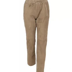 Trousers*OAKWOOD Gift Light Brown - Genuine Suede Leather Jogpants