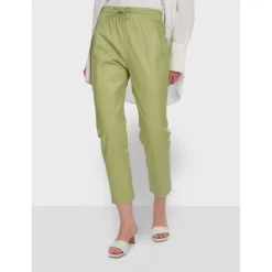 Trousers*OAKWOOD Gift Light Green - Genuine Leather Jogpants