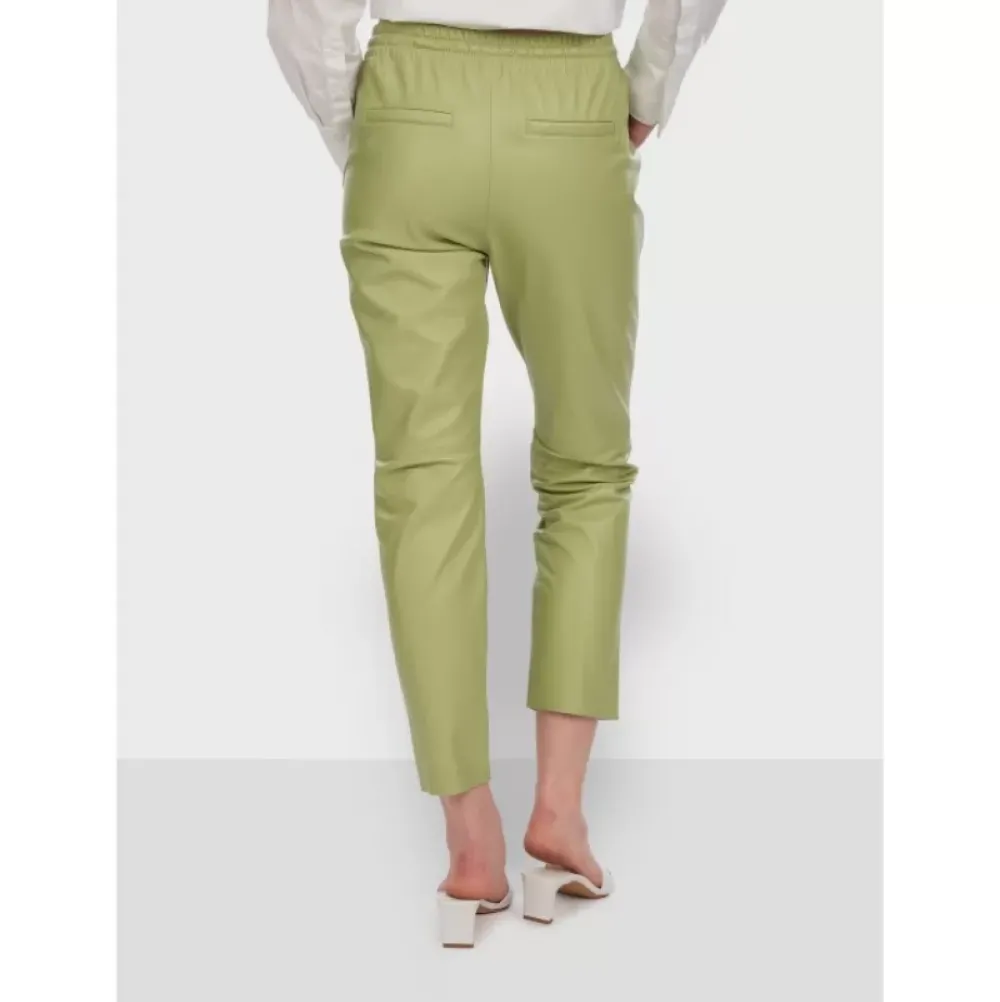 Trousers*OAKWOOD Gift Light Green - Genuine Leather Jogpants