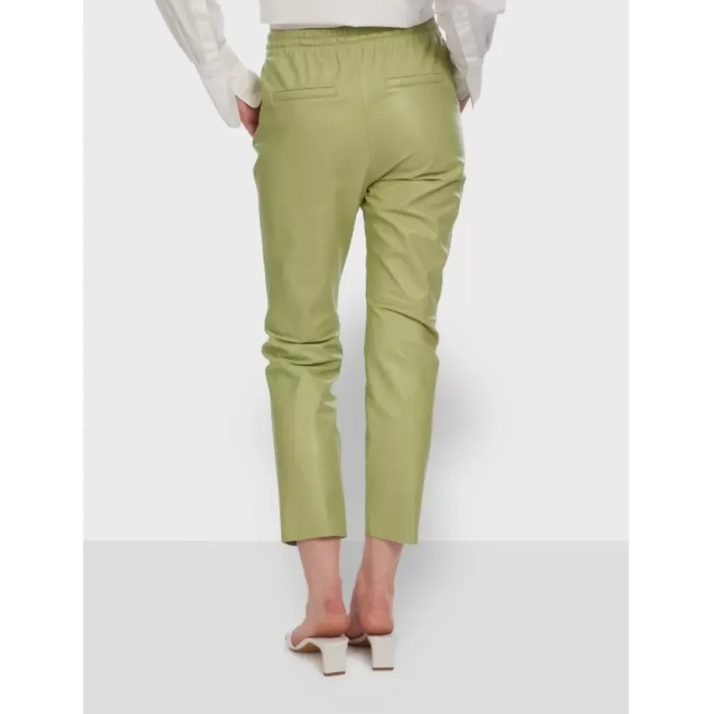 Trousers*OAKWOOD Gift Light Green - Genuine Leather Jogpants