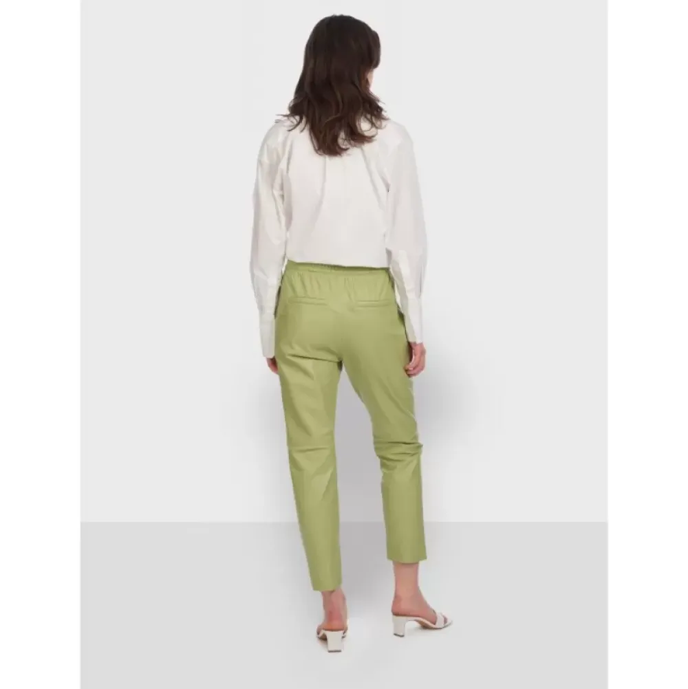 Trousers*OAKWOOD Gift Light Green - Genuine Leather Jogpants