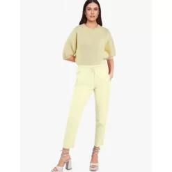 Trousers*OAKWOOD Gift Light Yellow - Genuine Leather Jogpants