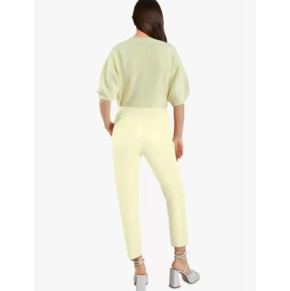 Trousers*OAKWOOD Gift Light Yellow - Genuine Leather Jogpants