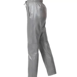 Trousers*OAKWOOD Gift Metal Anthracite - Genuine Leather Jogpants