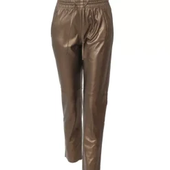 Trousers*OAKWOOD Gift Metal Gold - Genuine Leather Jogpants