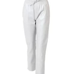 Trousers*OAKWOOD Gift Metal Silver - Genuine Leather Jogpants