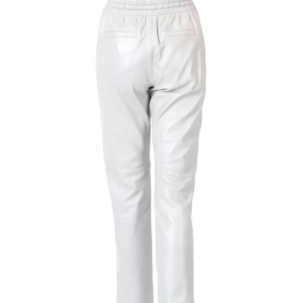 Trousers*OAKWOOD Gift Metal Silver - Genuine Leather Jogpants